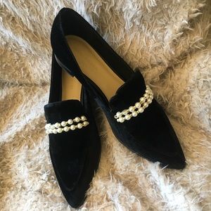 Marc Fisher Velvet Slip On Loafers